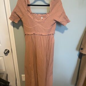 Free People Smocked Puff Sleeve Dress
